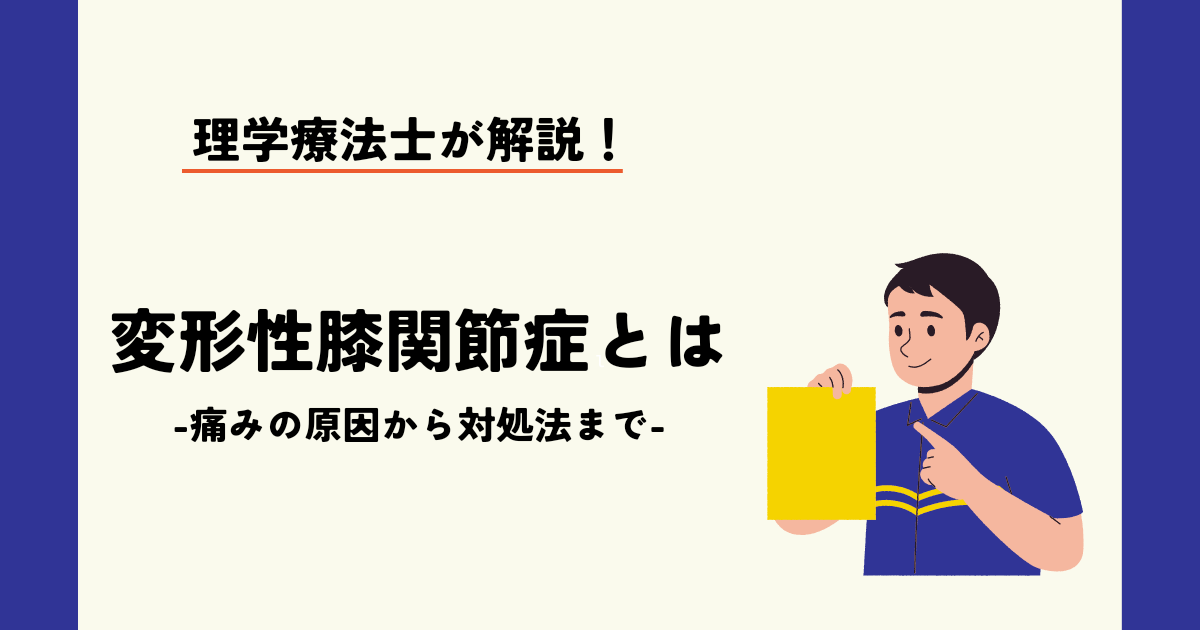 変形性膝関節症とは？理学療法士が対処法を解説